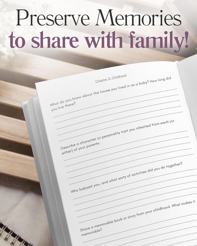 Coco & Lan Nana's Life Story Journal (Hardcover): A Meaningful Keepsake for Nana to Share Her Journey and Memories, Book Includes 250+ Prompt Questions, Sentimental Gifts for Mother's Day, Birthday & Christmas - Image 4